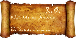 Kürtösi Orsolya névjegykártya