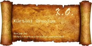 Kürtösi Orsolya névjegykártya